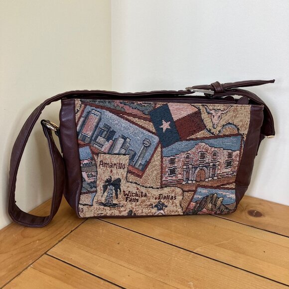 SAS Texas Tapestry Organizer Purse Shoulder Bag Amarillo El Paso Vintage Y2K - Picture 7 of 14